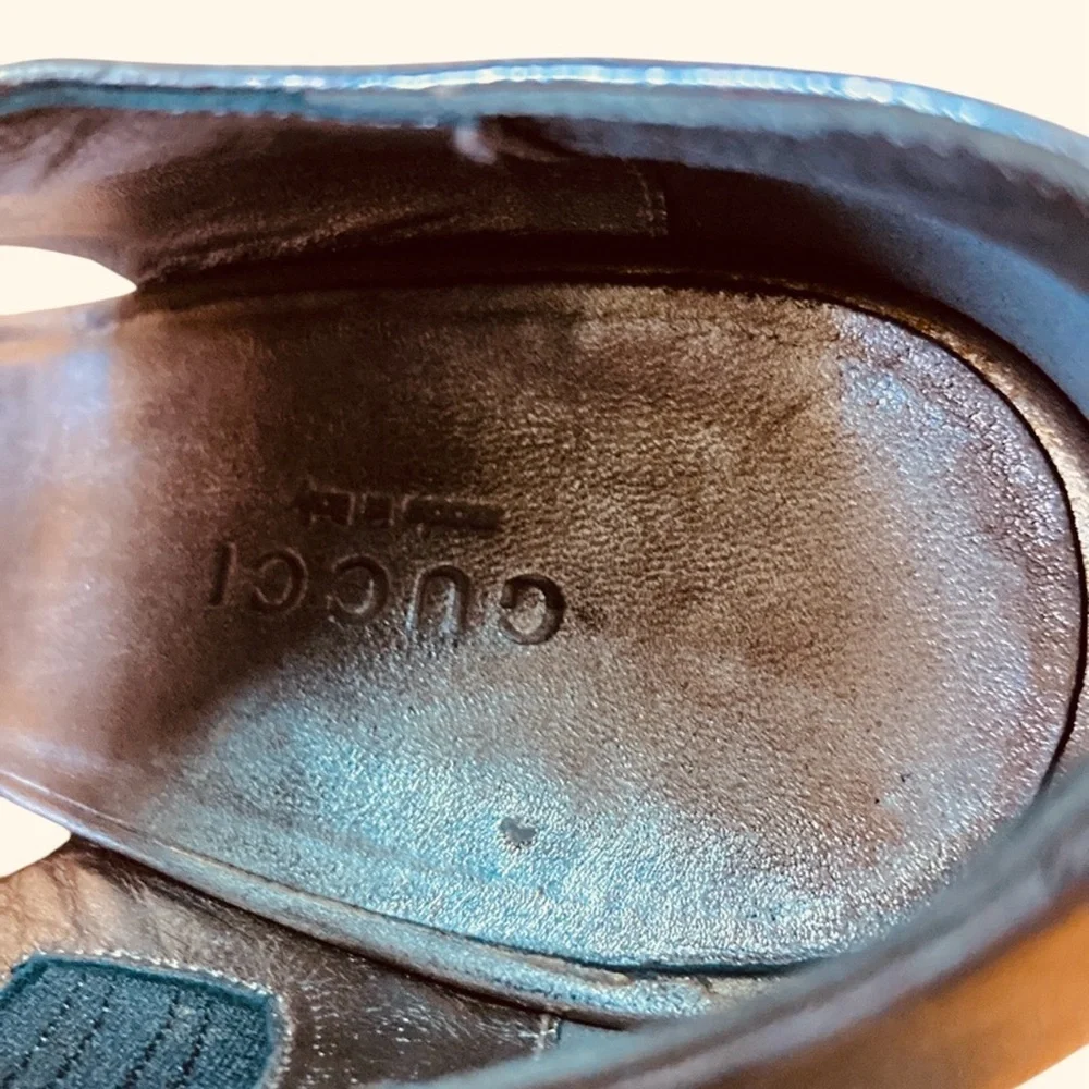 Gucci Drew Bronze Metallic Nappa Leather Pumps - Picture 2 of 8